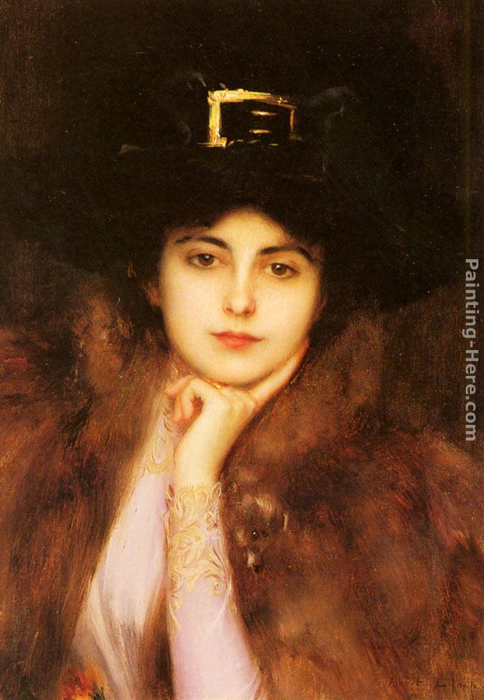 Albert Lynch Portrait of an Elegant Lady